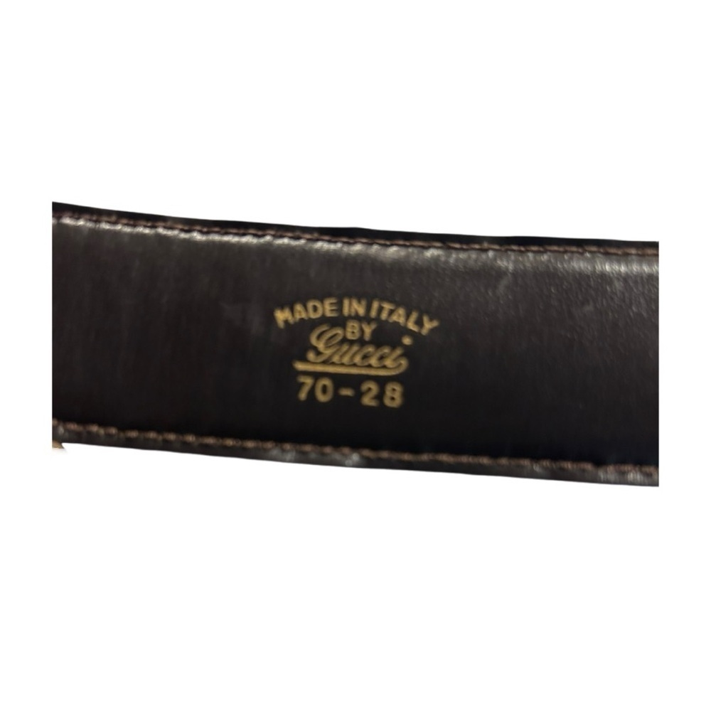 Gucci GG Cross Monogram Matte Brown Buckle Belt Logo Size 70/28 - Picture 3 of 4
